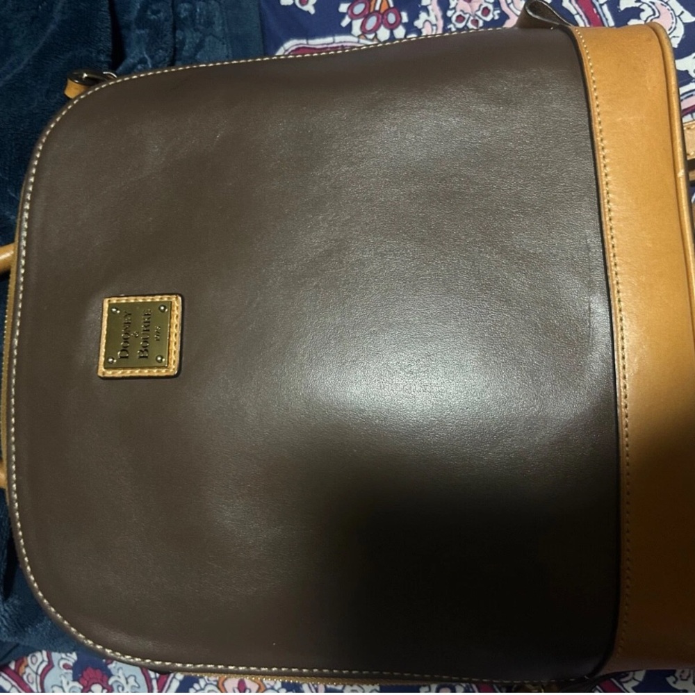 Dooney & Bourke Brown and Tan Messenger Bag Premium Leather
